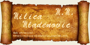 Milica Mladenović vizit kartica
